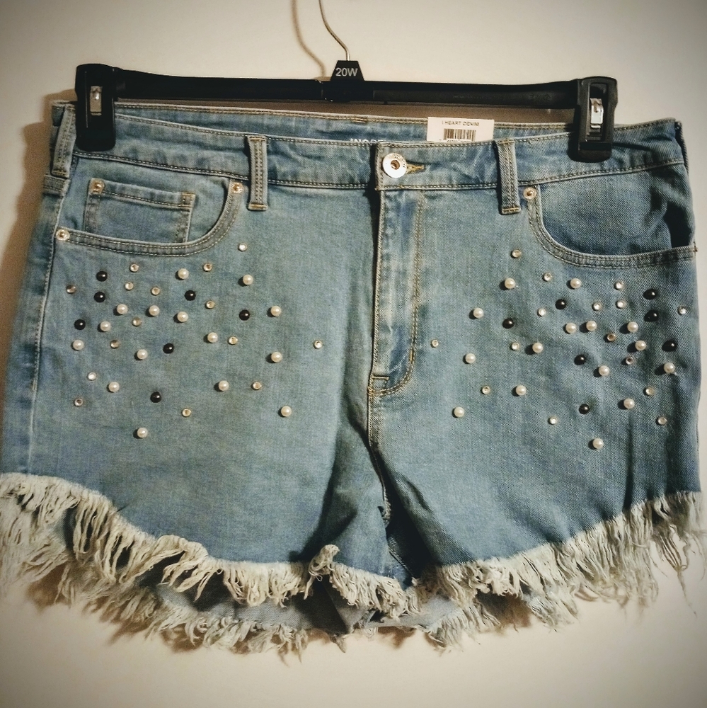 SUMMER SALE! 💥INC Denim Jean Shorts Embellished Cut Offs 16/33